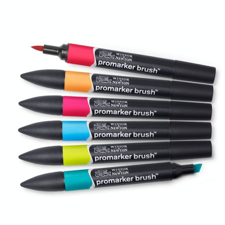 Marqueur Brushmarker 6 tons Moyens - Winsor & Newton - Rougier et Plé