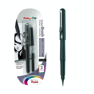 Stylo-pinceau Pocket Brush + 2 cartouches d'encre à pigment - Pentel - Rougier et Plé