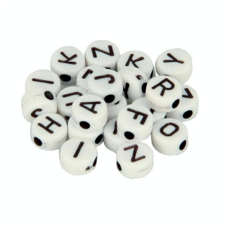 Perles alphabet noir et blanc 7 mm x 300 pcs - Artemio - Rougier et Plé