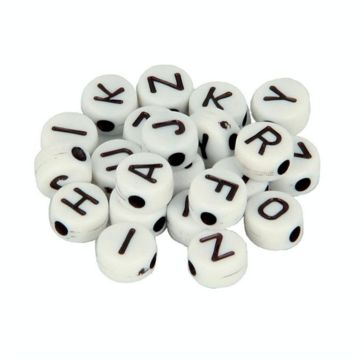 Perles alphabet noir et blanc 7 mm x 300 pcs - Artemio - Rougier et Plé