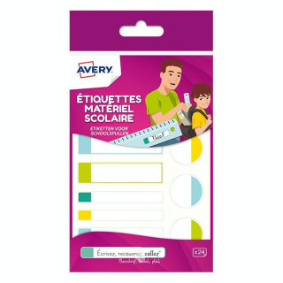 Etiquettes plastifiées Multicolores 3 formats - 24 pcs - Avery - Rougier et Plé