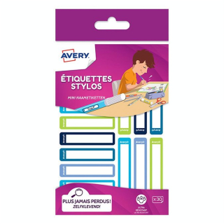 Etiquettes pour fournitures scolaires 10 x 50 mm Bleu et Vert - 30 pcs - Avery - Rougier et Plé