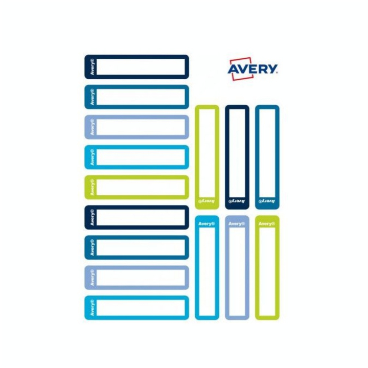 Etiquettes pour fournitures scolaires 10 x 50 mm Bleu et Vert - 30 pcs - Avery - Rougier et Plé