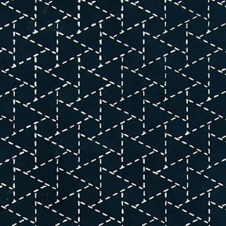 Papier Lokta Imprimé 50 x 75 cm Indigo motif Triangle Sankakkei - Lamali - Rougier et Plé