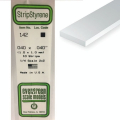 Baguette carrée en plastique 350 x 1 mm - 10 pcs - Evergreen Scale Models - Rougier et Plé
