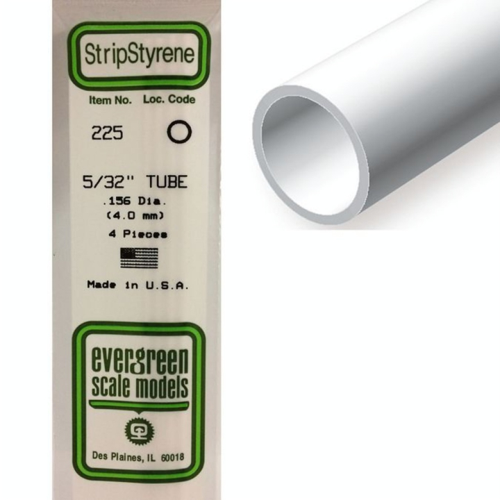 Tube rond en plastique 350 x 4 mm Ø Int 2,5 mm  - 4 pcs - Evergreen Scale Models - Rougier et Plé