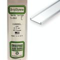 Baguette profile en U en plastique 350 x 2,5 x 1,1 mm - 4 pcs - Evergreen Scale Models - Rougier et Plé