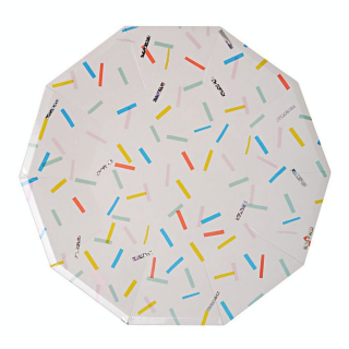Assiettes en carton sprinkles grand format x 8 pcs - Meri Meri - Rougier et Plé