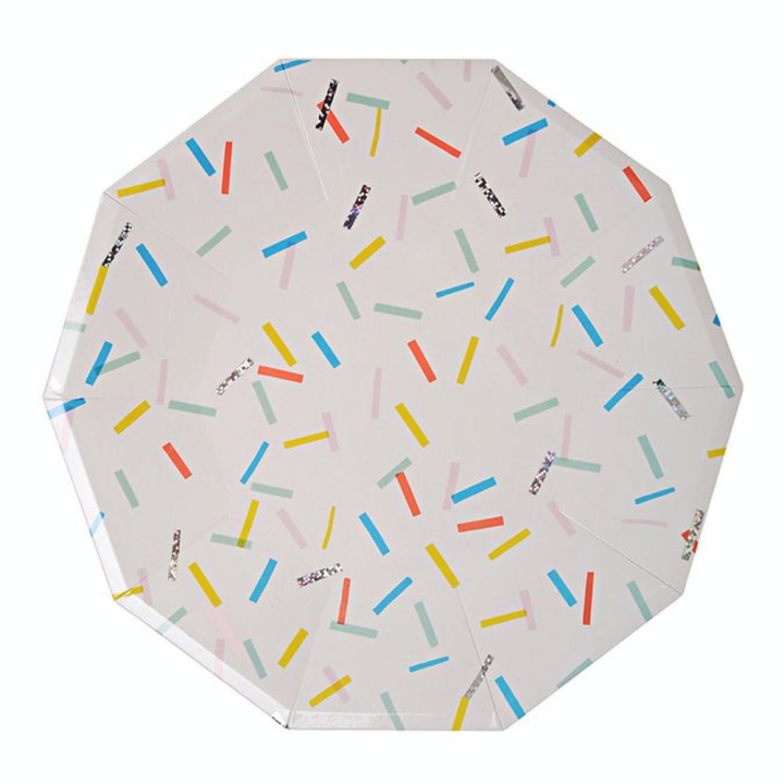 Assiettes en carton sprinkles grand format x 8 pcs - Meri Meri - Rougier et Plé