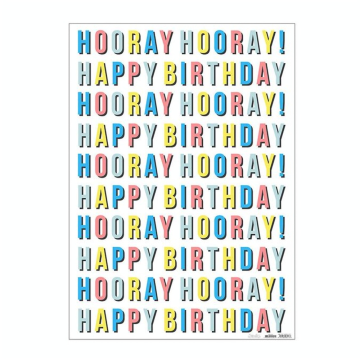 Papier cadeau anniversaire 50 x 70 cm - Meri Meri - Rougier et Plé