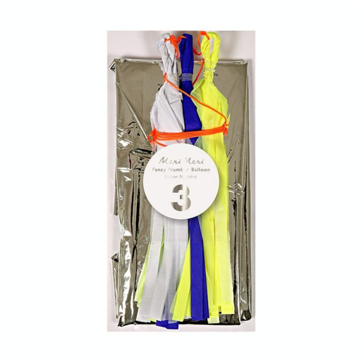 Ballon chiffre 3 et pompons - Meri Meri - Rougier et Plé