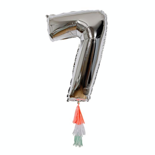 Ballon chiffre 7 et pompons - Meri Meri - Rougier et Plé