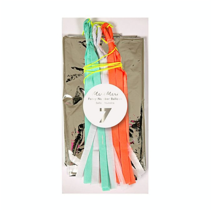 Ballon chiffre 7 et pompons - Meri Meri - Rougier et Plé