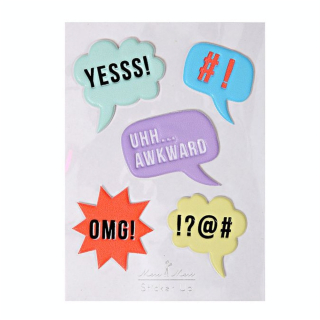 Stickers relief bulles conversations x 5 pcs - Meri Meri - Rougier et Plé