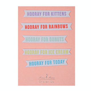 Stickers relief hooray x 5 pcs - Meri Meri - Rougier et Plé