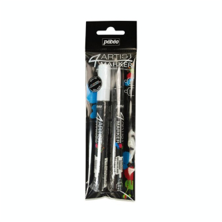 Marqueur 4Artist noir et blanc 4 + 4 mm - Pébéo - Rougier et Plé