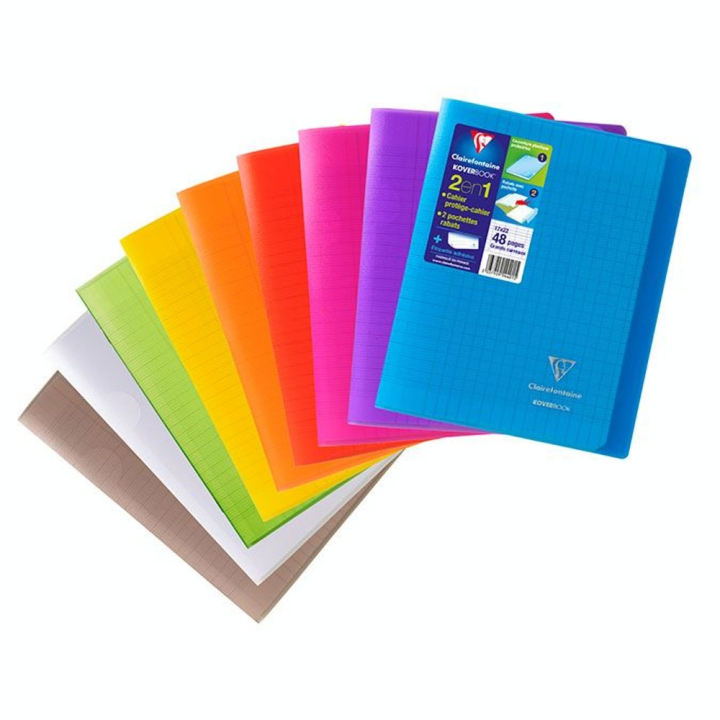 Cahier Koverbook protège-cahier intégré 17 x 22 cm Seyès 48 p - Clairefontaine - Rougier et Plé