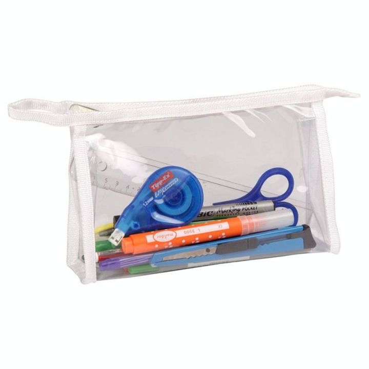 Trousse rectangulaire transparente 24 x 4 x 14 cm - Clairefontaine - Rougier et Plé