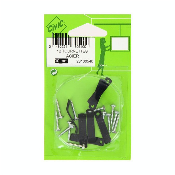 Tournette acier bleui 30 mm - 12 pcs - CiviC - Rougier et Plé