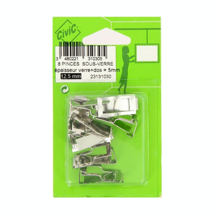 Pince ressort pour verre + Isorel - 8 pcs - CiviC - Rougier et Plé