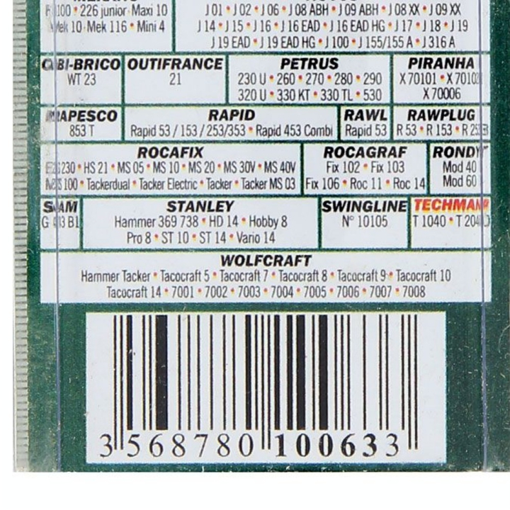 Agrafe 6 mm pour agrafeuse n°21 Techman - CiviC - Rougier et Plé