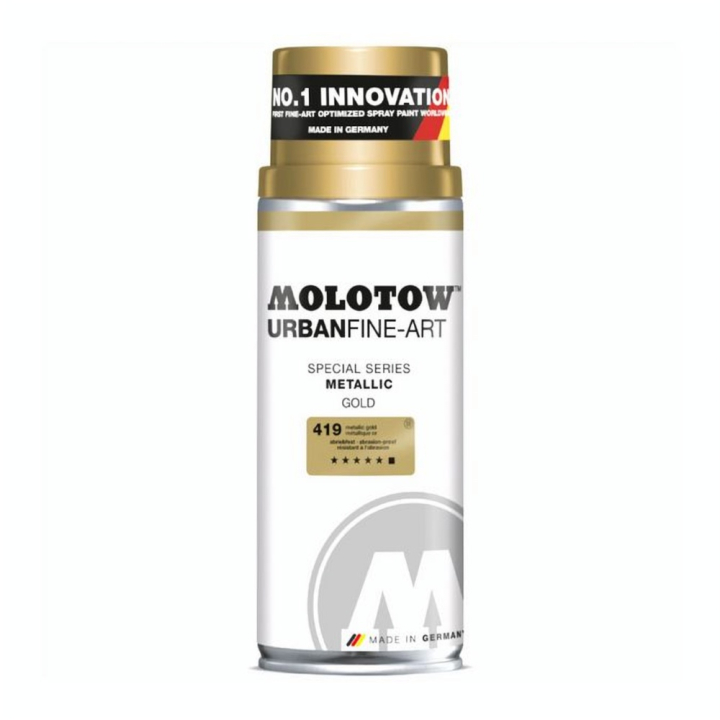 Bombe de peinture Urban Fine-Art Metallic 400 ml Or - Molotow - Rougier et Plé
