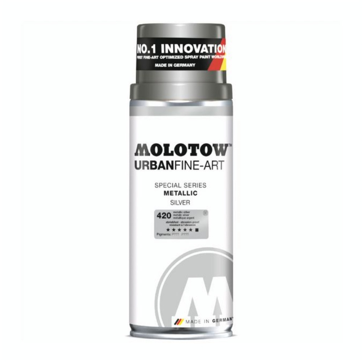 Bombe de peinture Urban Fine-Art Metallic 400 ml Argent - Molotow - Rougier et Plé