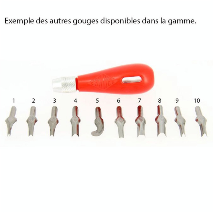Gouge pour linogravure N1 - 5 pièces - ESSDEE - Rougier et Plé