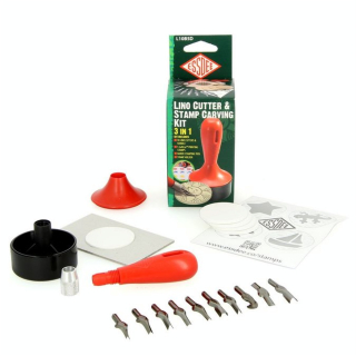 Manche pour linogravure + 10 gouges + Baren + 5 gommes à graver - ESSDEE - Rougier et Plé