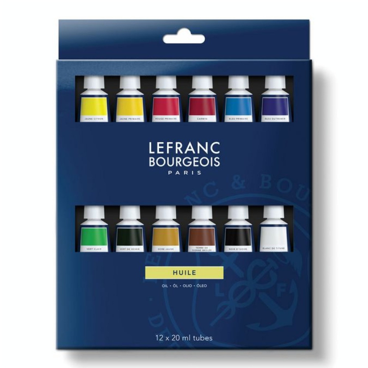 Peinture à l'huile fine LB 12 tubes 20 ml - Lefranc Bourgeois - Rougier et Plé