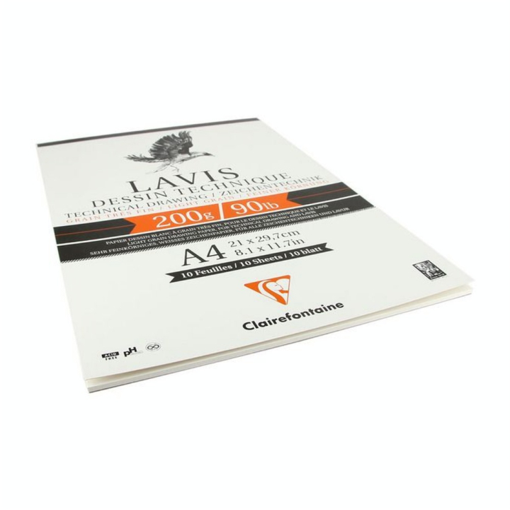 Bloc de papier Lavis Technique 200 g/m² - 10 Fles - Clairefontaine - Rougier et Plé