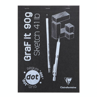 Bloc de papier GraFit DOT Papier avec repère 90 g/m² - 80 Fles - Clairefontaine - Rougier et Plé