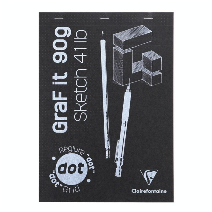 Bloc de papier GraFit DOT Papier avec repère 90 g/m² - 80 Fles - Clairefontaine - Rougier et Plé