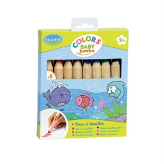 Crayon de couleur Jumbo 8 couleurs - Aladine - Rougier et Plé