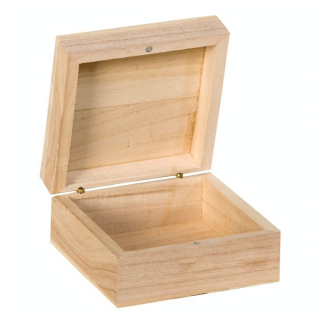 Boite en bois Carrée 10 x 10 x 5 cm - Artemio - Rougier et Plé