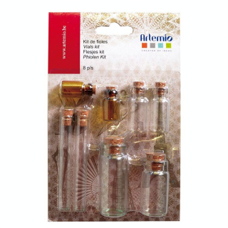 Fiole en verre avec bouchon en liège - 8 pcs - Artemio - Rougier et Plé