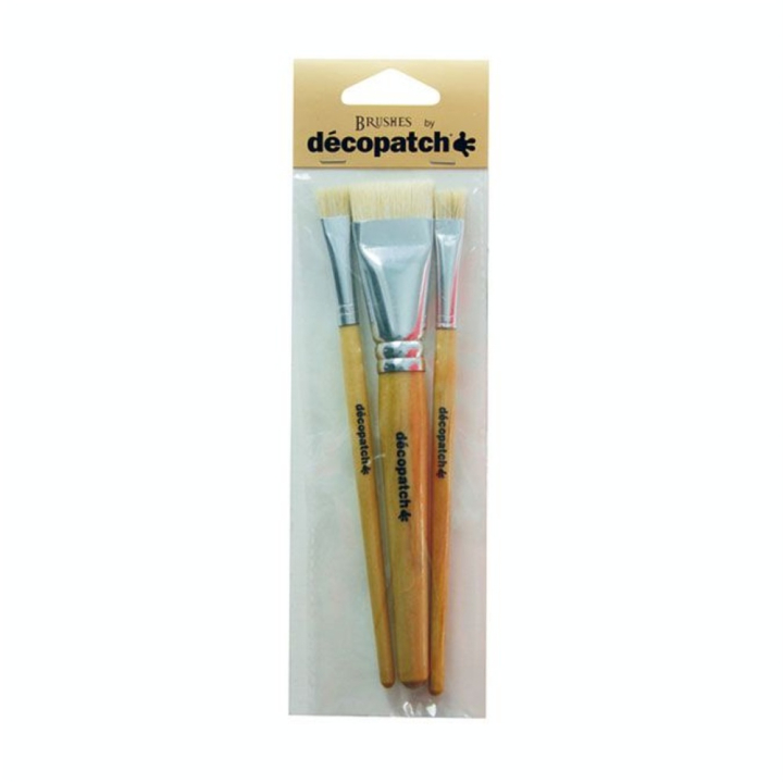 Pinceau à vernis colle pure soie - 3 pcs - Décopatch - Rougier et Plé
