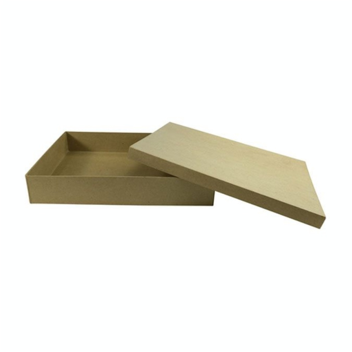 Boite plate rectangulaire en papier mâché 22 x 32 cm - Décopatch - Rougier et Plé