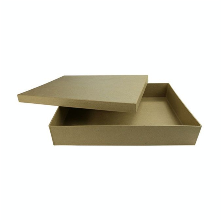 Boite plate rectangulaire en papier mâché 22 x 32 cm - Décopatch - Rougier et Plé