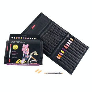Marqueur à alcool double-pointe Ciao Set Manga Sorcière 12 couleurs - Copic - Rougier et Plé