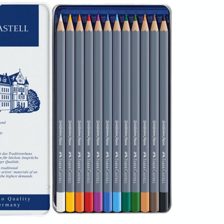 Crayon de couleur aquarellable GoldFaber Aqua - Boite de 12 - Faber-Castell - Rougier et Plé