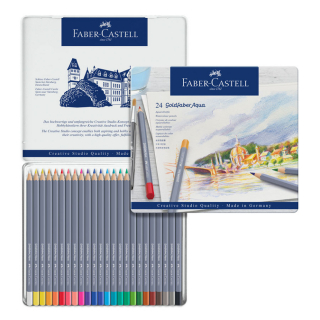 Crayon de couleur aquarellable GoldFaber Aqua - Boite de 24 - Faber-Castell - Rougier et Plé
