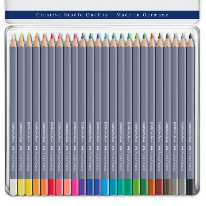 Crayon de couleur aquarellable GoldFaber Aqua - Boite de 24 - Faber-Castell - Rougier et Plé