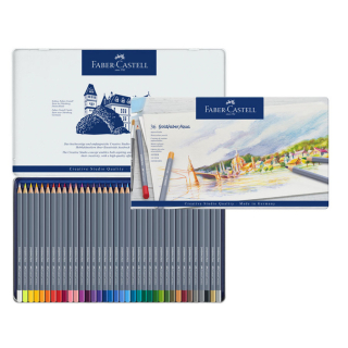 Crayon de couleur aquarellable GoldFaber Aqua - Boite de 36 - Faber-Castell - Rougier et Plé