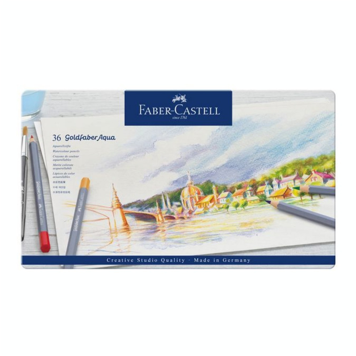 Crayon de couleur aquarellable GoldFaber Aqua - Boite de 36 - Faber-Castell - Rougier et Plé