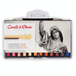 Pastel carré Assortiment portrait 12 couleurs - Conté à Paris - Rougier et Plé