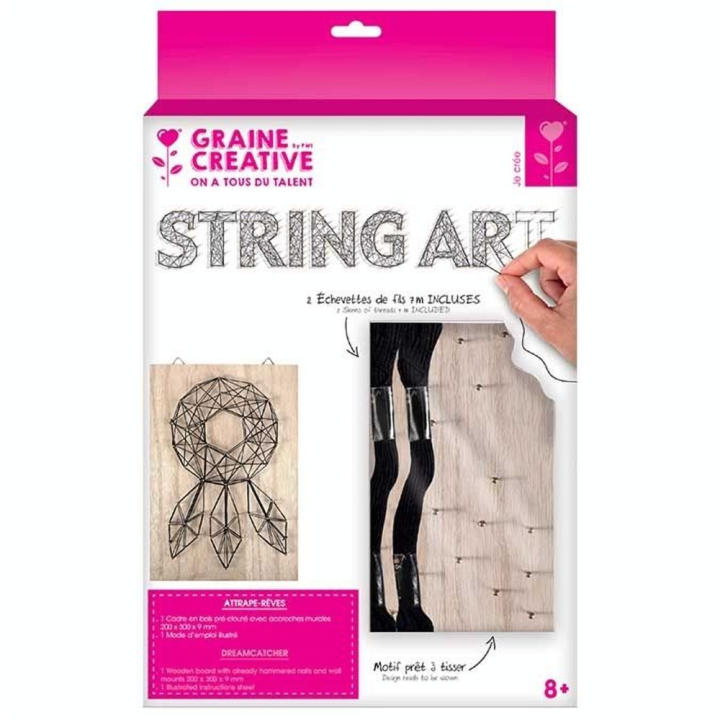 Tableau String Art set Attrape-rêves support 20 x 30 cm - Graine Créative - Rougier et Plé