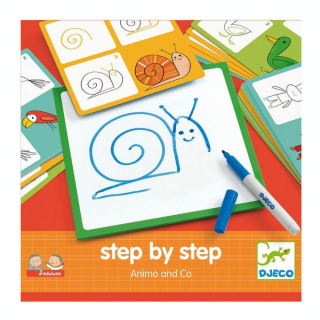Jeu éducatif Apprendre à dessiner Step by step Animals and Co - Djeco - Rougier et Plé