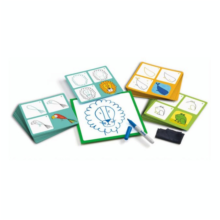 Jeu éducatif Apprendre à dessiner Step by step Animals and Co - Djeco - Rougier et Plé
