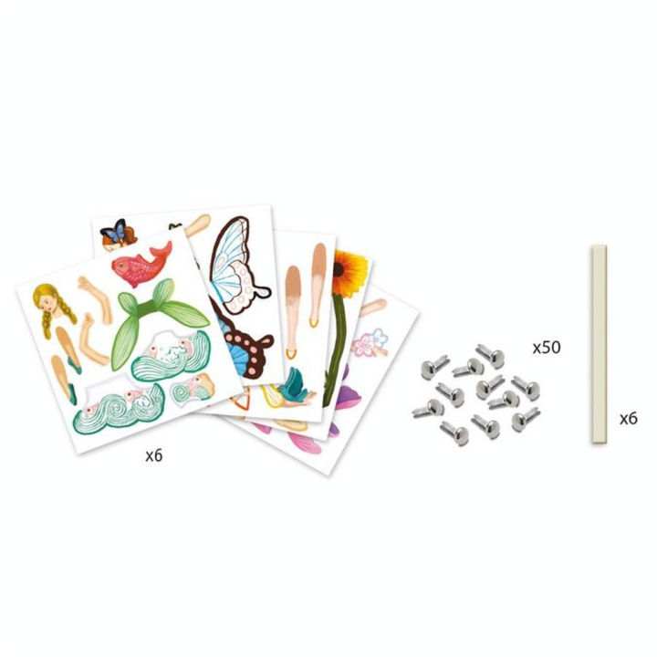 Atelier Pantins à colorier 6 Fées - Djeco - Rougier et Plé